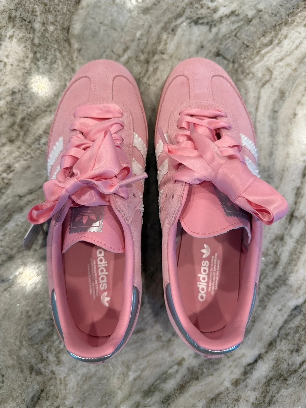 NWT adidas Samba Pink Satin and White Ruffle